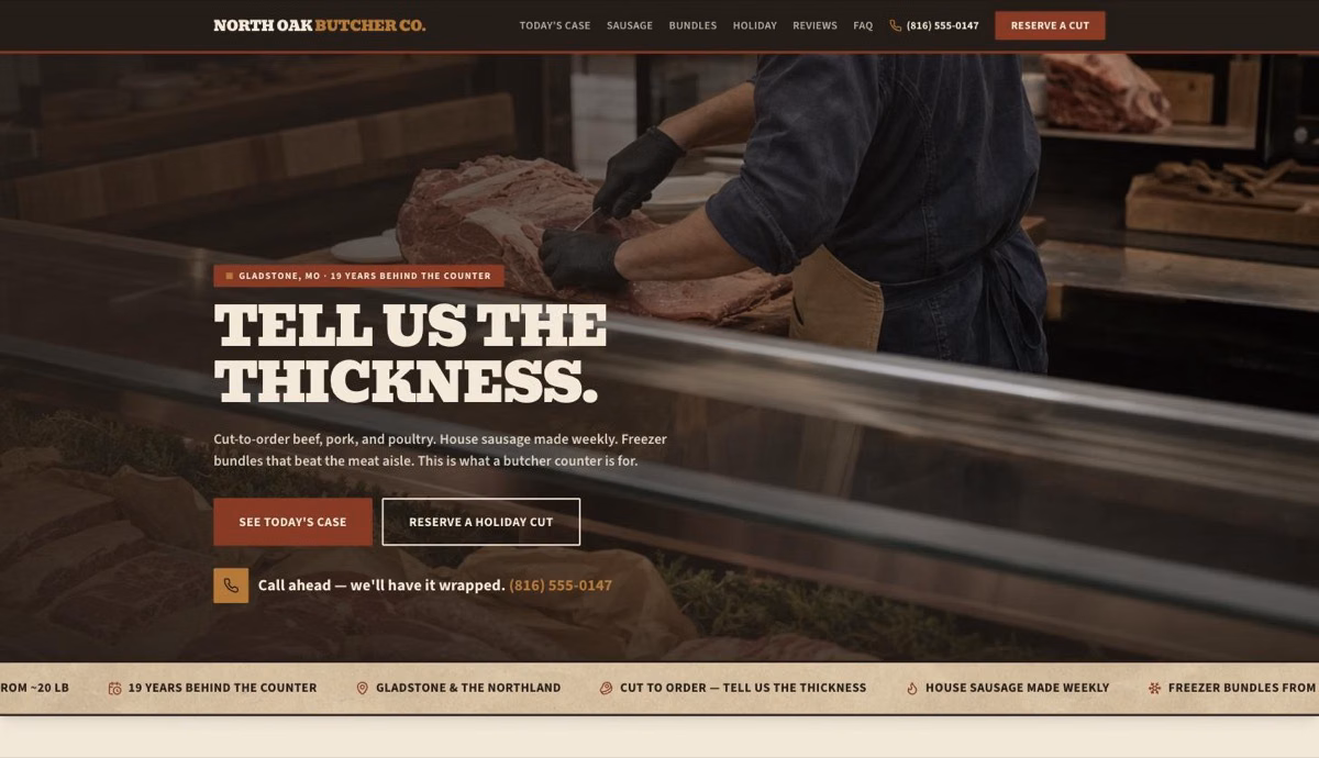 North Oak Butcher Co. — Butcher Shop website demo by DFPP Agency