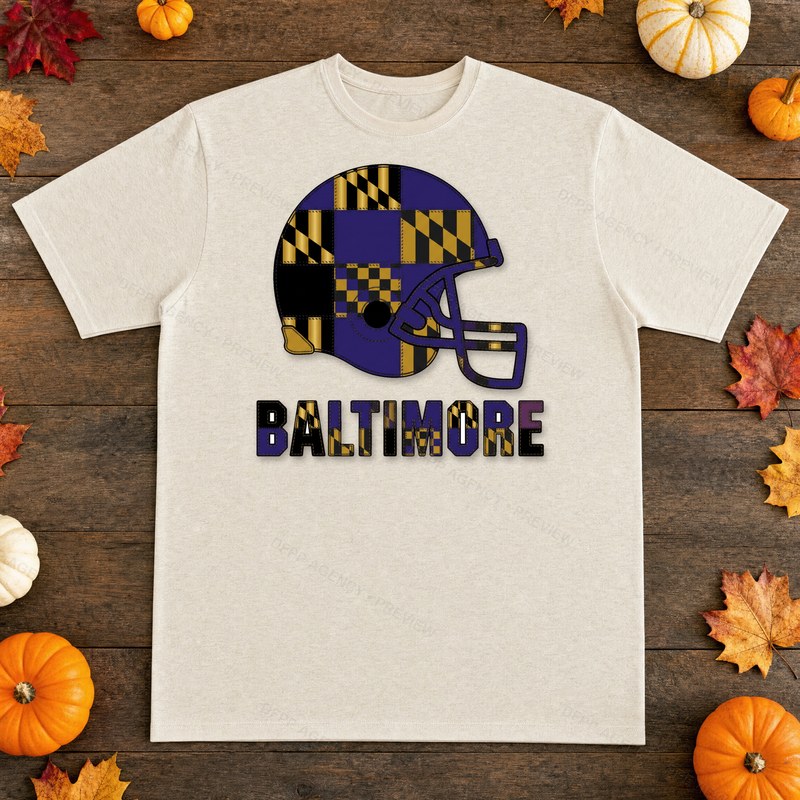 Baltimore Vintage Crest Patchwork T-Shirt