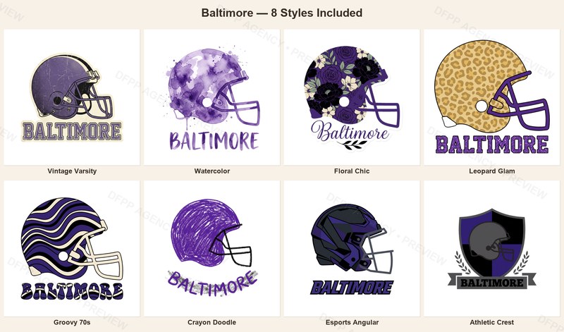 Baltimore Vintage Crest Sport-Style Digital Bundle