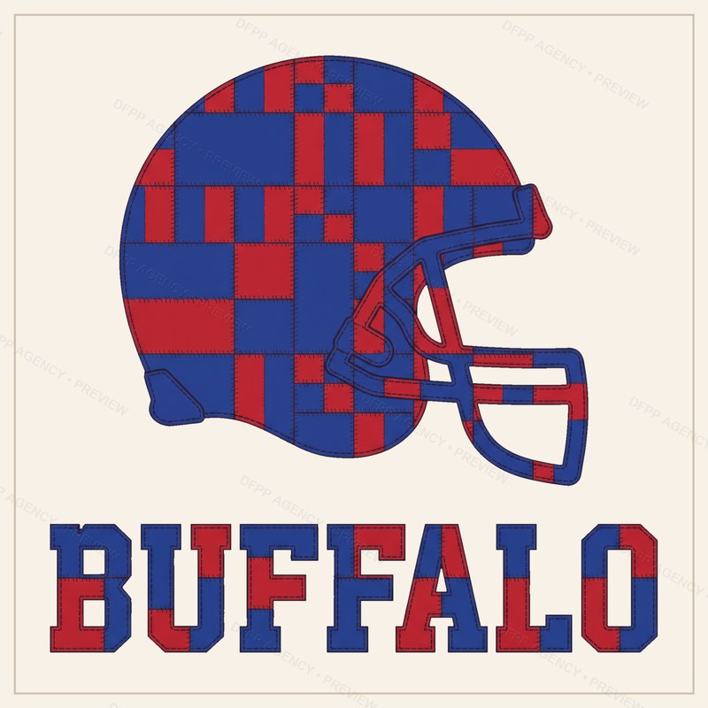 Buffalo Vintage Crest Patchwork Digital Download