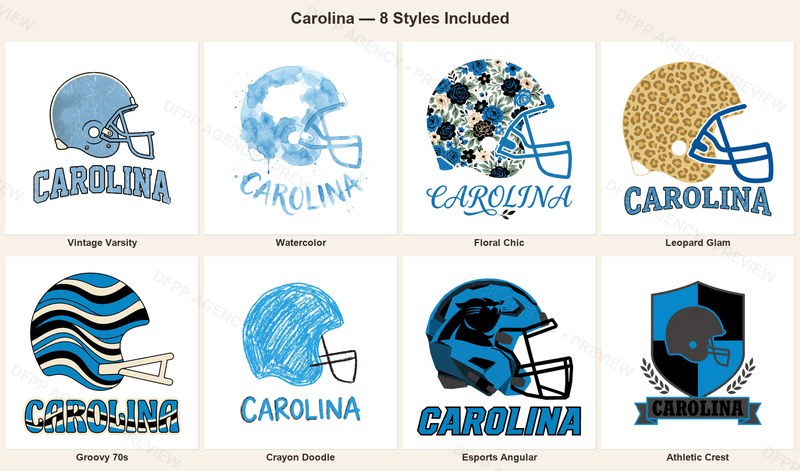 Carolina Vintage Crest Sport-Style Digital Bundle