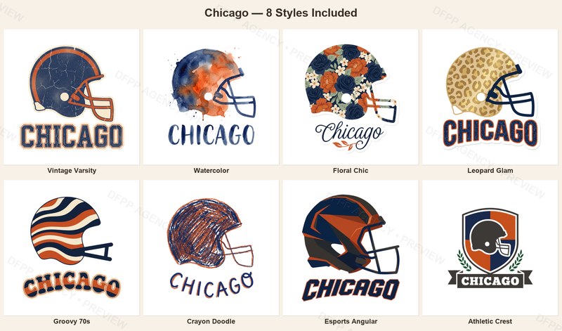 Chicago Vintage Crest Sport-Style Digital Bundle