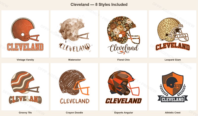 Cleveland Vintage Crest Sport-Style Digital Bundle