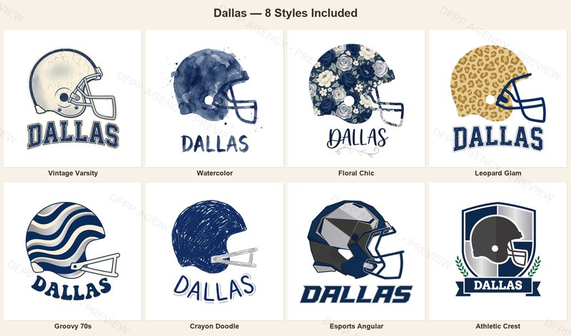 Dallas Vintage Crest Sport-Style Digital Bundle