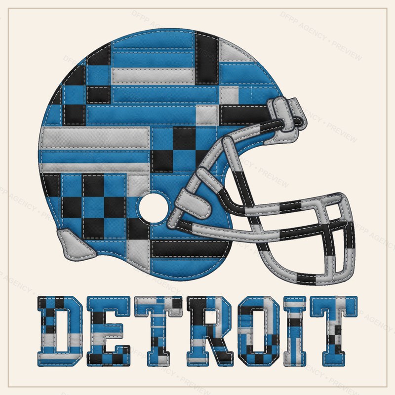 Detroit Vintage Crest Patchwork Digital Download