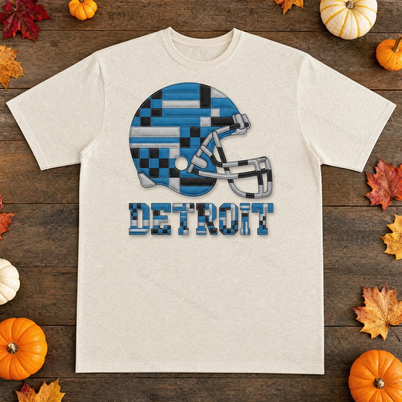 Detroit Vintage Crest Patchwork T-Shirt