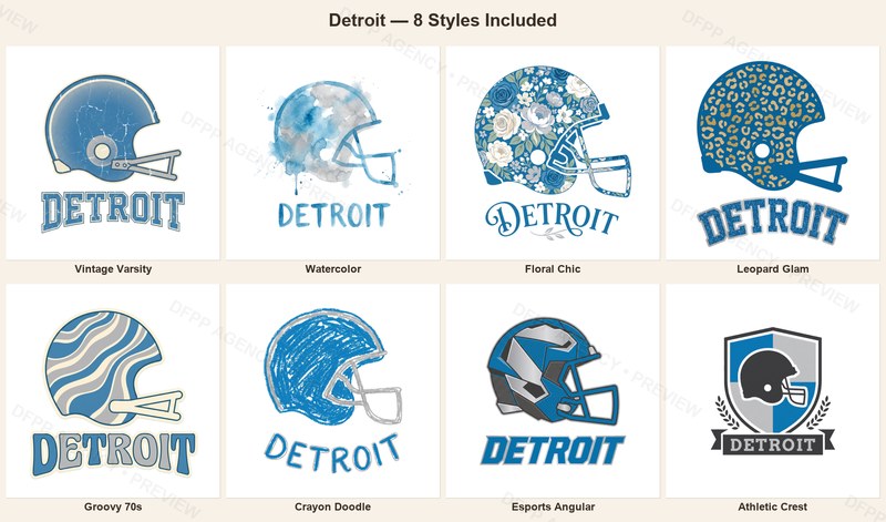 Detroit Vintage Crest Sport-Style Digital Bundle