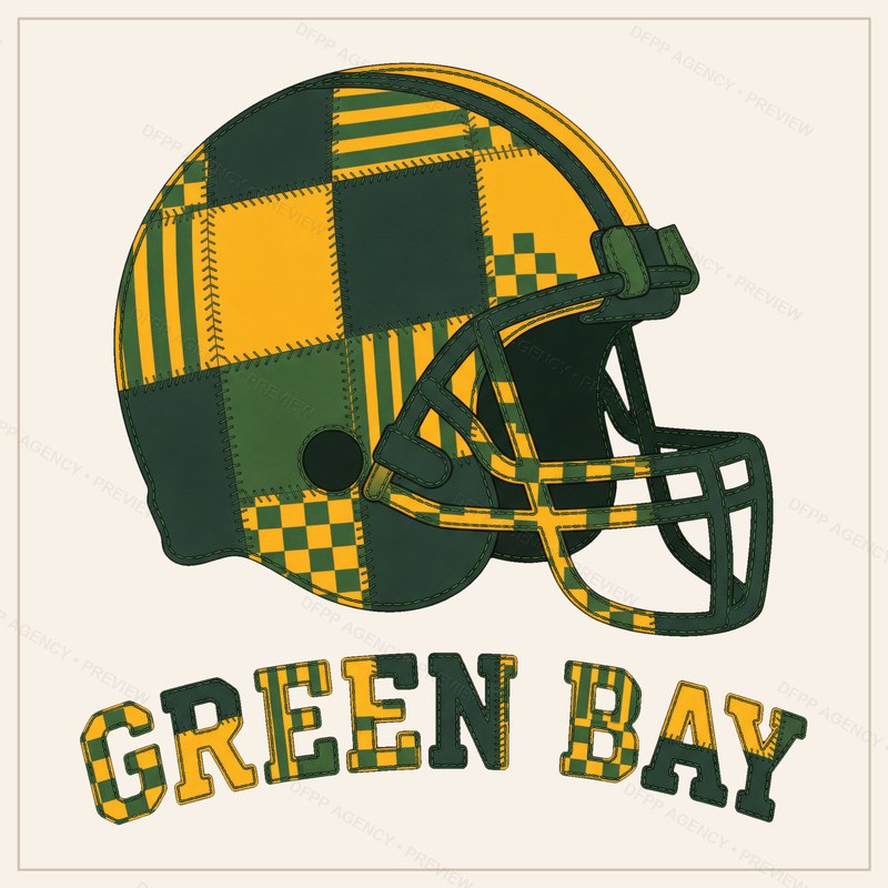 Green Bay Vintage Crest Patchwork Digital Download
