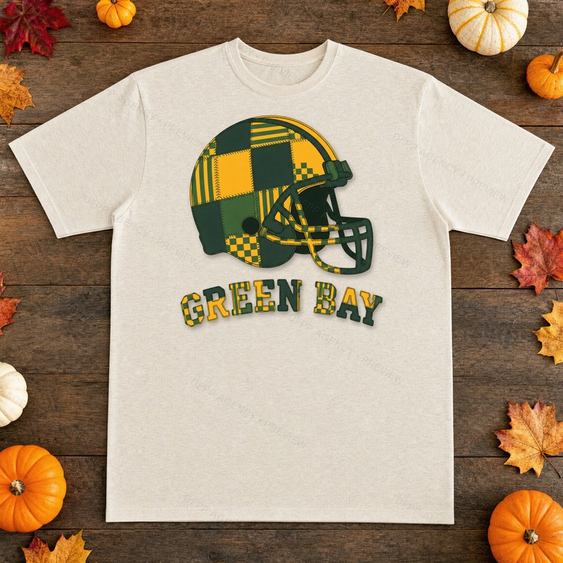Green Bay Vintage Crest Patchwork T-Shirt