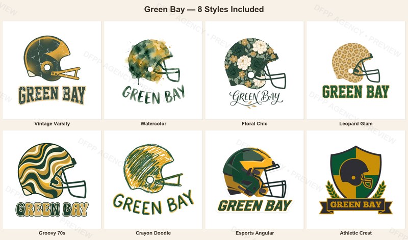 Green Bay Vintage Crest Sport-Style Digital Bundle
