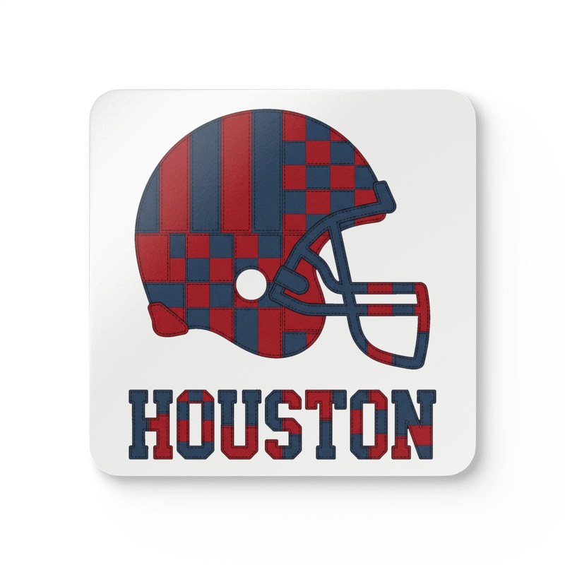 Houston Vintage Crest Patchwork Coaster
