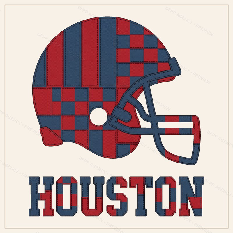 Houston Vintage Crest Patchwork Digital Download