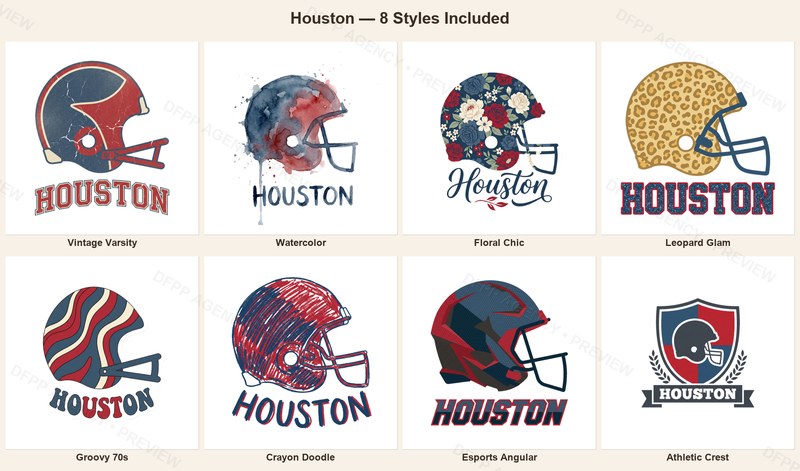 Houston Vintage Crest Sport-Style Digital Bundle