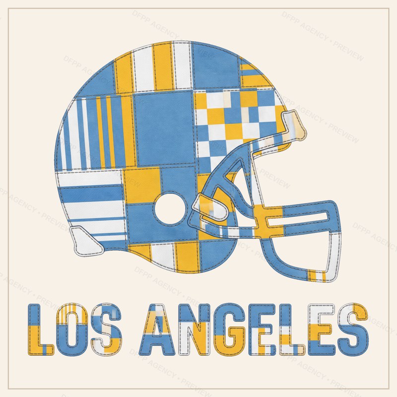 LA Chargers Vintage Crest Patchwork Digital Download