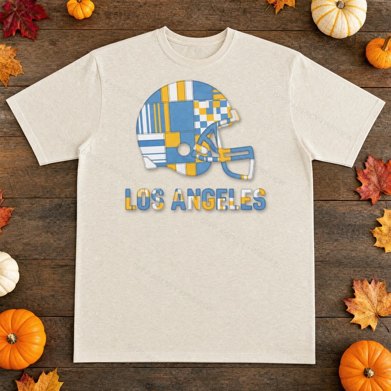 LA Chargers Vintage Crest Patchwork T-Shirt