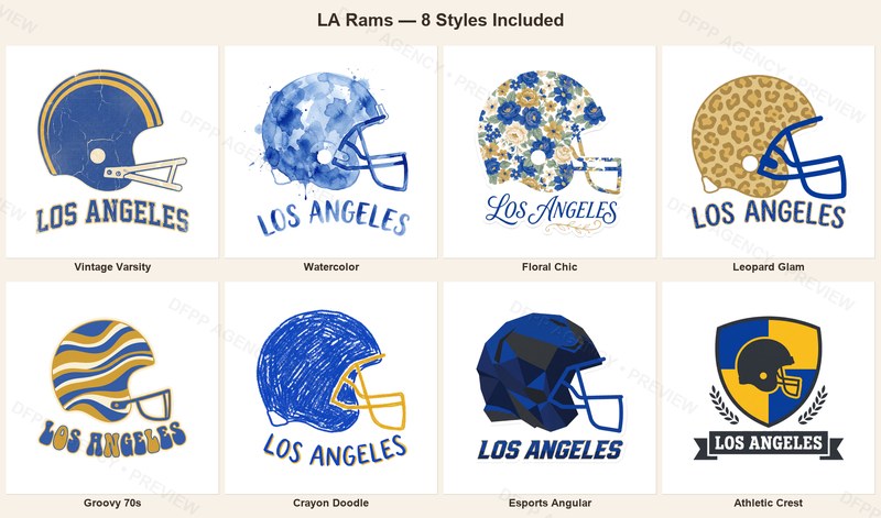 LA Rams Vintage Crest Sport-Style Digital Bundle