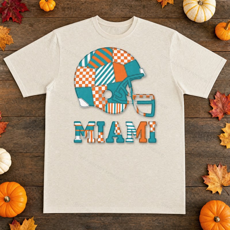 Miami Vintage Crest Patchwork T-Shirt