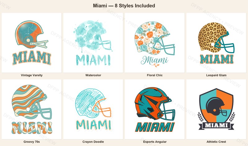 Miami Vintage Crest Sport-Style Digital Bundle