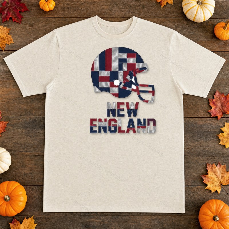New England Vintage Crest Patchwork T-Shirt