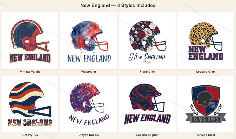 New England Vintage Crest Sport-Style Digital Bundle