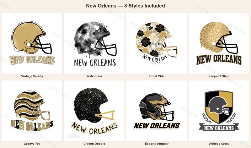 New Orleans Vintage Crest Sport-Style Digital Bundle