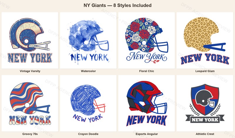NY Giants Vintage Crest Sport-Style Digital Bundle