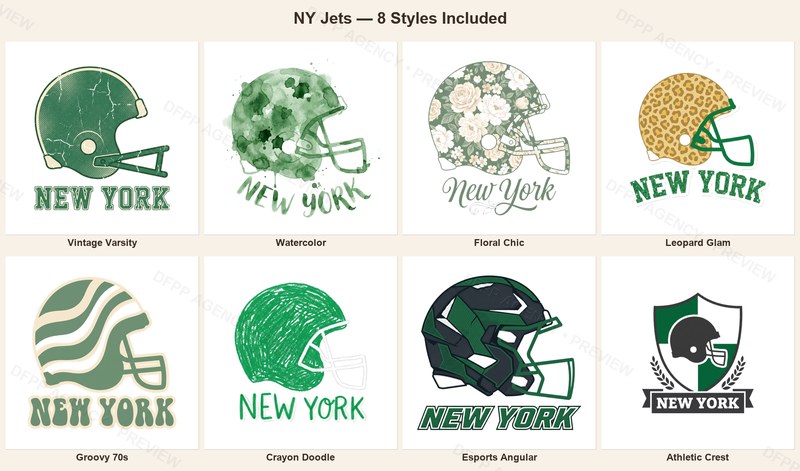 NY Jets Vintage Crest Sport-Style Digital Bundle