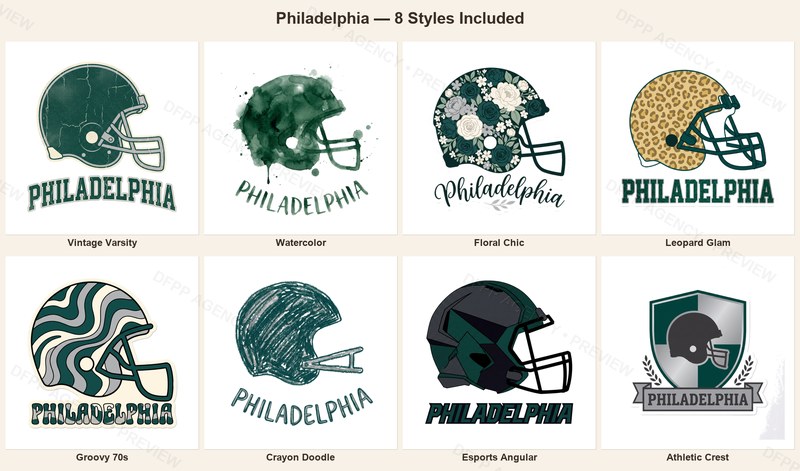 Philadelphia Vintage Crest Sport-Style Digital Bundle