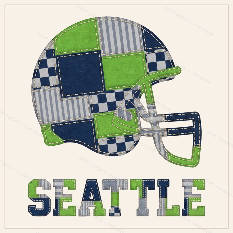 Seattle Vintage Crest Patchwork Digital Download