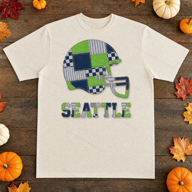 Seattle Vintage Crest Patchwork T-Shirt