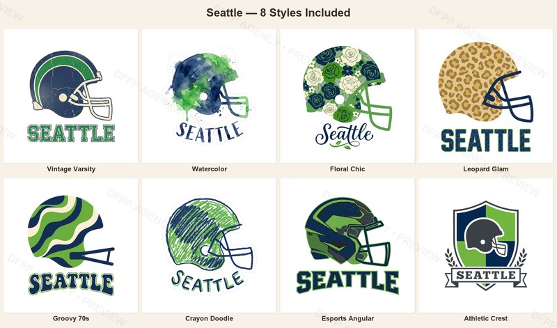 Seattle Vintage Crest Sport-Style Digital Bundle