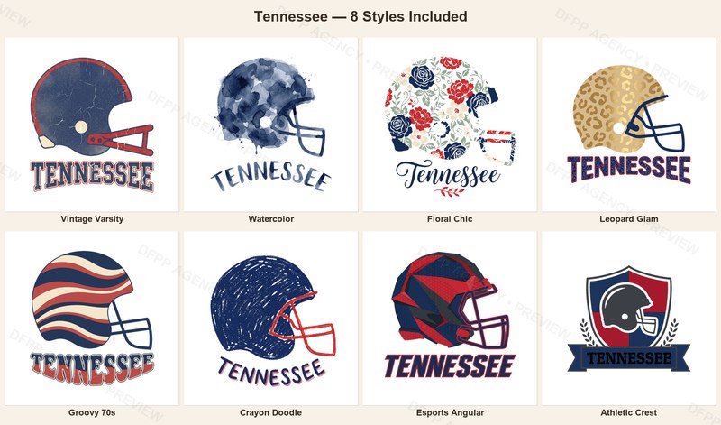 Tennessee Vintage Crest Sport-Style Digital Bundle