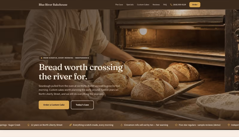 Blue River Bakehouse homepage