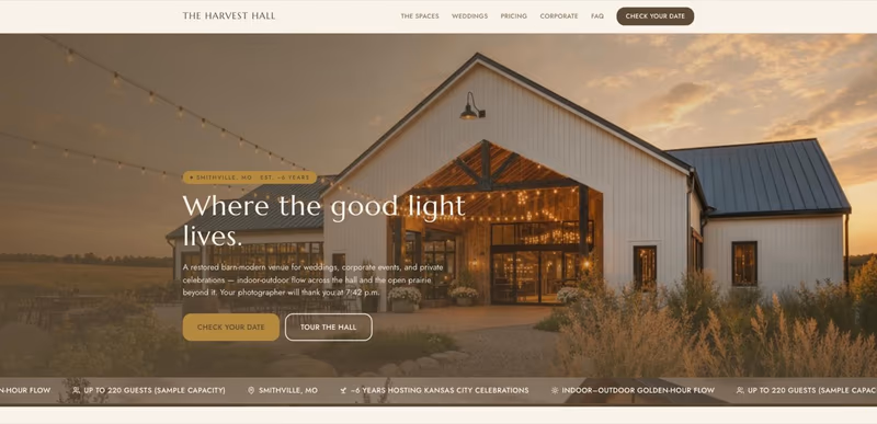 The Harvest Hall homepage