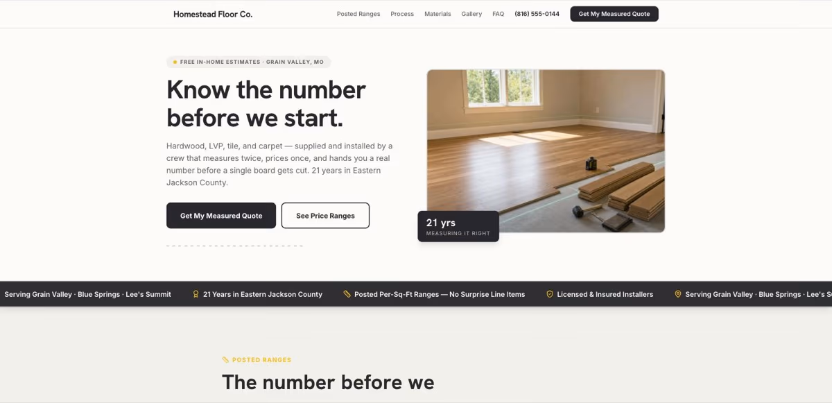 Homestead Floor Co. homepage