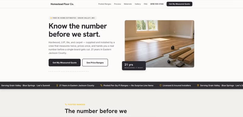 Homestead Floor Co. homepage